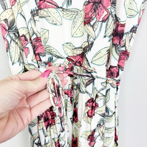 FREE PEOPLE | Dear You Cream Floral Belted Mini Dress Low Back Women’s Size S - Picture 8 of 10